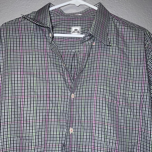Peter Millar Gray Plaid Long Sleeve Button Down Shirt - Picture 2 of 6